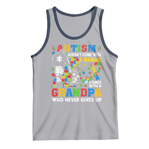 Autism Grandpa Tank Top Autism Doesn't Come With A Manual It Comes With A Grandpa TS11 Athletic Heather Navy Print Your Wear