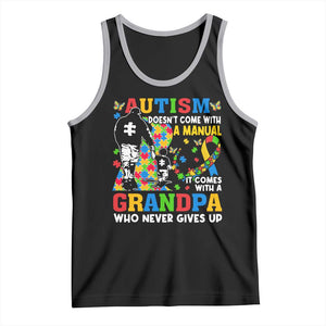 Autism Grandpa Tank Top Autism Doesn't Come With A Manual It Comes With A Grandpa TS11 Black Athletic Heather Print Your Wear