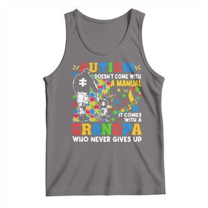 Autism Grandpa Tank Top Autism Doesn't Come With A Manual It Comes With A Grandpa TS11 Deep Heather Print Your Wear