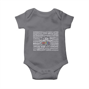 Autism Awareness Baby Onesie I Am More Than Autism Puzzle Piece TS11 Charcoal Print Your Wear