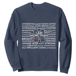 Autism Awareness Sweatshirt I Am More Than Autism Puzzle Piece TS11 Navy Print Your Wear