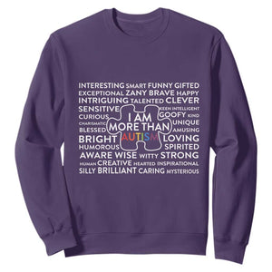 Autism Awareness Sweatshirt I Am More Than Autism Puzzle Piece TS11 Purple Print Your Wear