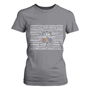 Autism Awareness T Shirt For Women I Am More Than Autism Puzzle Piece TS11 Charcoal Print Your Wear