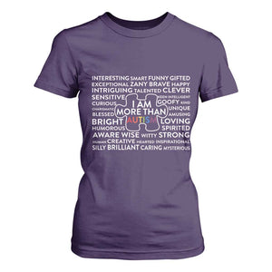 Autism Awareness T Shirt For Women I Am More Than Autism Puzzle Piece TS11 Purple Print Your Wear