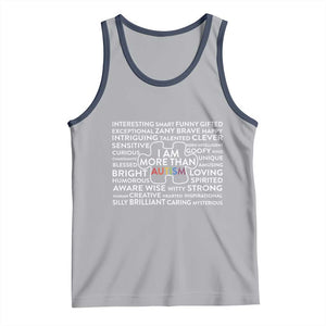 Autism Awareness Tank Top I Am More Than Autism Puzzle Piece TS11 Athletic Heather Navy Print Your Wear