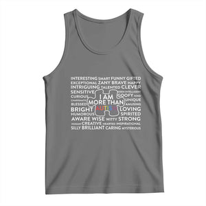 Autism Awareness Tank Top I Am More Than Autism Puzzle Piece TS11 Black Heather Print Your Wear