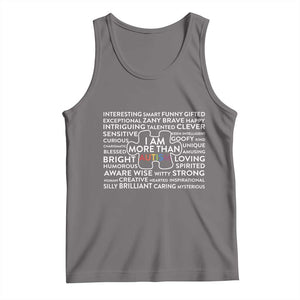 Autism Awareness Tank Top I Am More Than Autism Puzzle Piece TS11 Deep Heather Print Your Wear