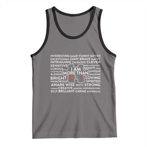 Autism Awareness Tank Top I Am More Than Autism Puzzle Piece TS11 Deep Heather Black Print Your Wear