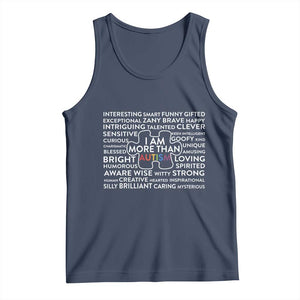 Autism Awareness Tank Top I Am More Than Autism Puzzle Piece TS11 Navy Print Your Wear