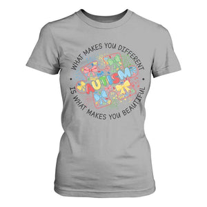 Funny Autism Awareness What Makes You Different Is What Makes You Beautiful T Shirt For Women Coquette Puzzle TS11 Sport Gray Print Your Wear