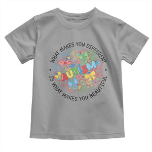 Funny Autism Awareness What Makes You Different Is What Makes You Beautiful Toddler T Shirt Coquette Puzzle TS11 Sport Gray Print Your Wear
