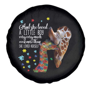 And She Loved A Little Boy Very Much Even More Than She Loved Herself Spare Tire Cover Autism Awareness Giraffes TS11 Print Your Wear