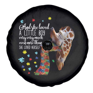 And She Loved A Little Boy Very Much Even More Than She Loved Herself Spare Tire Cover Autism Awareness Giraffes TS11 Print Your Wear