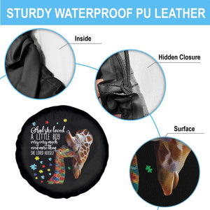 And She Loved A Little Boy Very Much Even More Than She Loved Herself Spare Tire Cover Autism Awareness Giraffes TS11 Print Your Wear