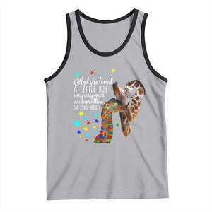 And She Loved A Little Boy Very Much Even More Than She Loved Herself Tank Top Autism Awareness Giraffes TS11 Athletic Heather Black Print Your Wear