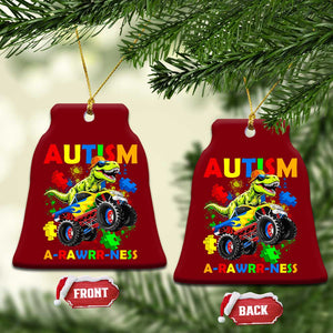 Funny Autism Awareness Dinosaur Ceramic Ornament Autism Arawrrness Monster Truck Puzzle Pieces TS11 Print Your Wear