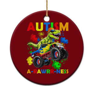 Funny Autism Awareness Dinosaur Ceramic Ornament Autism Arawrrness Monster Truck Puzzle Pieces TS11 1pc Red Print Your Wear