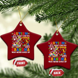 Autism Grandma Ceramic Ornament Autism Doesn't Come With A Manual It Comes With A Grandma TS11 Print Your Wear