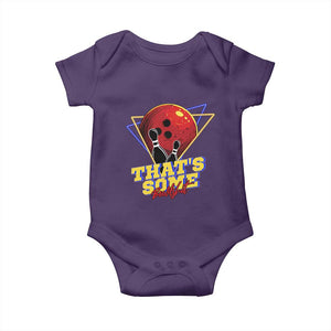 80s Bowling Baby Onesie That's Some Bowlshit Neon Retro Ball Pins Strike Spilt TS11 Purple Print Your Wear