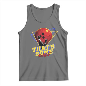 80s Bowling Tank Top That's Some Bowlshit Neon Retro Ball Pins Strike Spilt TS11 Black Heather Print Your Wear