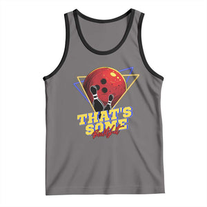 80s Bowling Tank Top That's Some Bowlshit Neon Retro Ball Pins Strike Spilt TS11 Deep Heather Black Print Your Wear