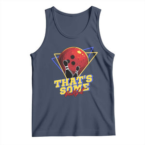 80s Bowling Tank Top That's Some Bowlshit Neon Retro Ball Pins Strike Spilt TS11 Navy Print Your Wear