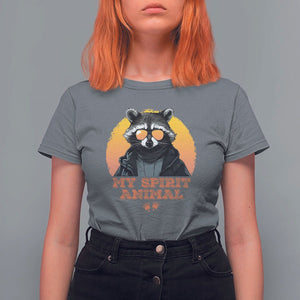 Funny Raccoon T Shirt For Women My Spirit Animal Cute Trash Panda TS11 Charcoal Print Your Wear
