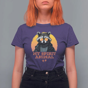 Funny Raccoon T Shirt For Women My Spirit Animal Cute Trash Panda TS11 Purple Print Your Wear