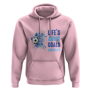 Soccer Lover Hoodie Life's About Goals And Assists Coach TS11 Light Pink Print Your Wear