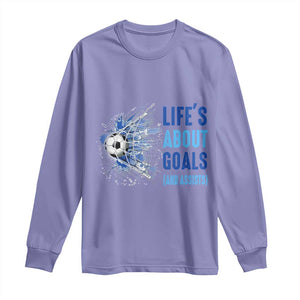 Soccer Lover Long Sleeve Shirt Life's About Goals And Assists Coach TS11 Violet Print Your Wear