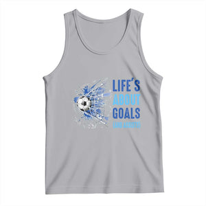 Soccer Lover Tank Top Life's About Goals And Assists Coach TS11 Athletic Heather Print Your Wear