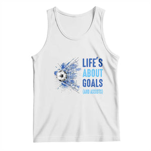 Soccer Lover Tank Top Life's About Goals And Assists Coach TS11 White Print Your Wear