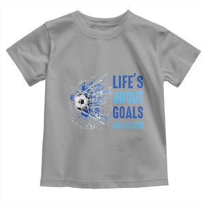 Soccer Lover Toddler T Shirt Life's About Goals And Assists Coach TS11 Sport Gray Print Your Wear
