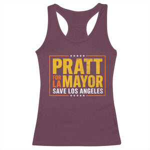 Pratt For Mayor Save Los Angeles Racerback Tank Top Spencer Supporter TS11 Maroon Print Your Wear