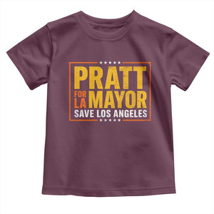 Pratt For Mayor Save Los Angeles Toddler T Shirt Spencer Supporter TS11 Maroon Print Your Wear