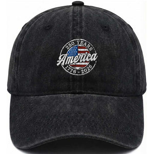 America 250 Years 1776 2026 Washed Cotton Baseball Cap 250th Anniversary USA Vintage USA Flag TS11 Print Your Wear