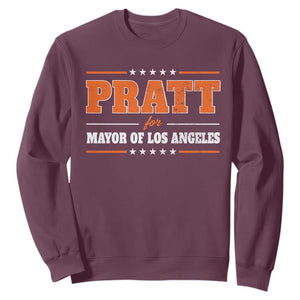 Pratt For Mayor Of Los Angeles Sweatshirt LA Mayoral Election US Political TS11 Maroon Print Your Wear