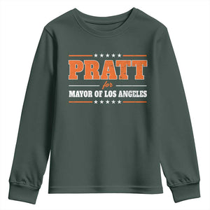 Pratt For Mayor Of Los Angeles Youth Sweatshirt LA Mayoral Election US Political TS11 Dark Forest Green Print Your Wear