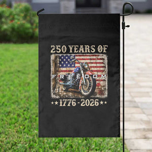 250 Years Of Freedom Motorcycle Patriotic Biker 1776 2026 Garden Flag