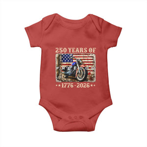 250 Years Of Freedom Motorcycle Patriotic Biker 1776 2026 Baby Onesie