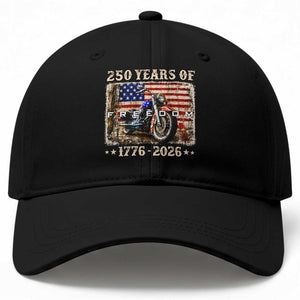 250 Years Of Freedom Motorcycle Patriotic Biker 1776 2026 Baseball Cap