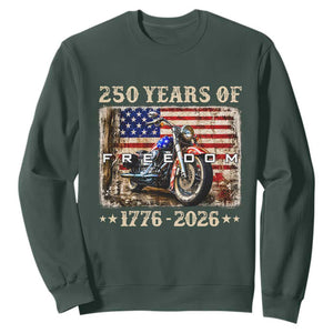 250 Years Of Freedom Motorcycle Patriotic Biker 1776 2026 Sweatshirt