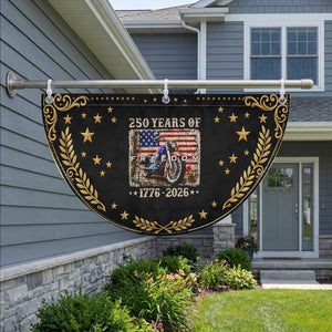 250 Years Of Freedom Motorcycle Biker 1776 2026 Patriotic Fan Flag