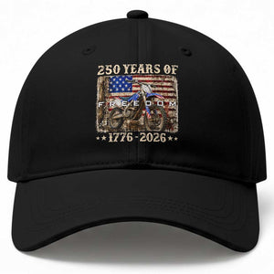 250 Years Of Freedom Dirt Bike Motocross 1776 2026 Baseball Cap