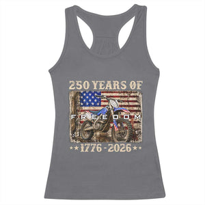250 Years Of Freedom Dirt Bike Motocross 1776 2026 Racerback Tank Top