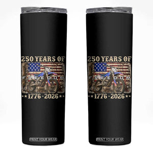 250 Years Of Freedom Dirt Bike Motocross 1776 2026 Skinny Tumbler TS11 Black Print Your Wear