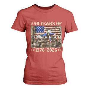 250 Years Of Freedom Dirt Bike Motocross 1776 2026 T Shirt For Women TS11 Red Print Your Wear