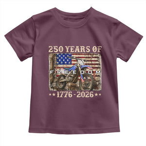 250 Years Of Freedom Dirt Bike Motocross 1776 2026 Toddler T Shirt