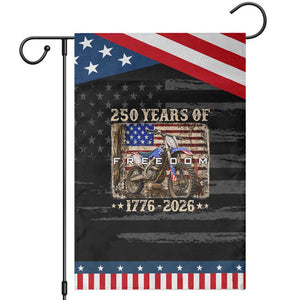 250 Years Of Freedom Dirt Bike Motocross 1776 2026 Patriotic Garden Flag TS11 Distressed Black Blue Print Your Wear