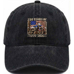 250 Years Of Freedom Dirt Bike Motocross 1776 2026 Washed Cotton Baseball Cap